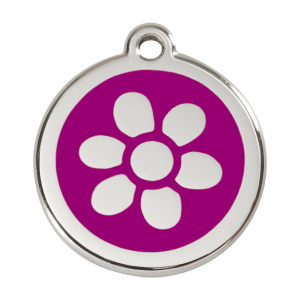 Médaille chien fleur violet Taille L