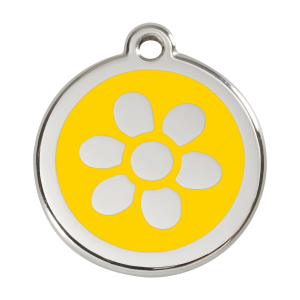 Médaille chien fleur jaune Taille L