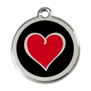 Médaille chien cœur color noir Taille L