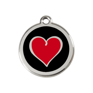 Médaille chien cœur color noir Taille M