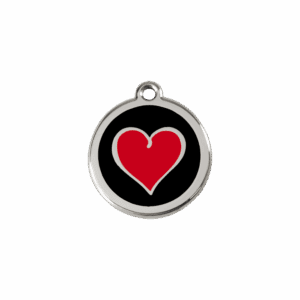 Médaille chat cœur color noir Taille S