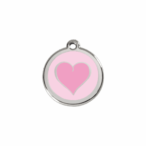 Médaille chat cœur coloré rose Taille S