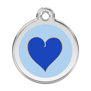 Médaille chien Coeur Color Marine Taille L