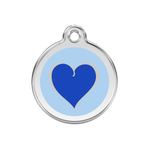 Médaille chien Coeur Color Marine Taille M