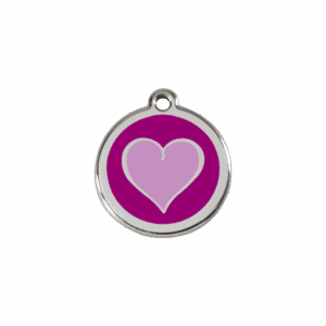Médaille chat Coeur coloré violet Taille S