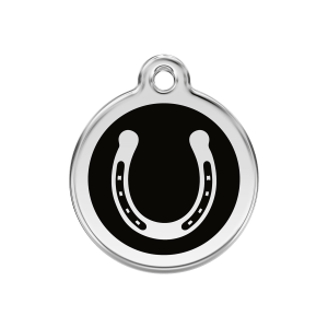 Médaille chien fer à cheval noir Taille M