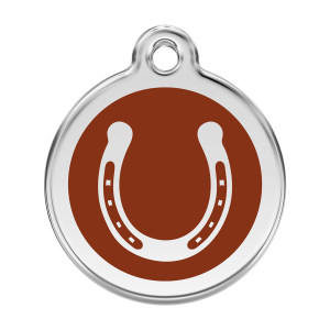 Médaille chien fer à cheval brun Taille L