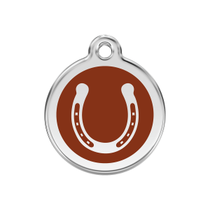 Médaille chien fer à cheval brun Taille M