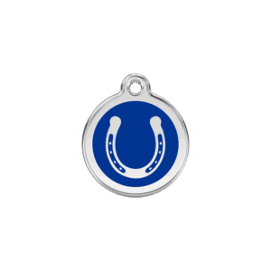 Médaille chat Fer à cheval Bleu foncé S 20mm 7g