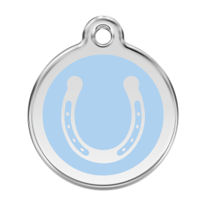 Médaille chien fer à cheval bleu clair Taille L