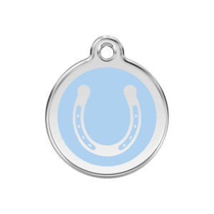 Médaille chien fer à cheval bleu clair Taille M