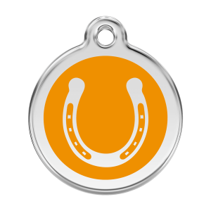 Médaille chien fer à cheval orange Taille L