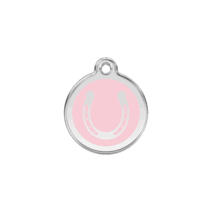 Médaille chat Fer à cheval Rose S 20mm 7g