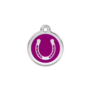 Médaille chat Fer à cheval Violet S 20mm
