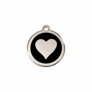 Médaille à graver pour chat ou petit chien cœur noir S 20mm