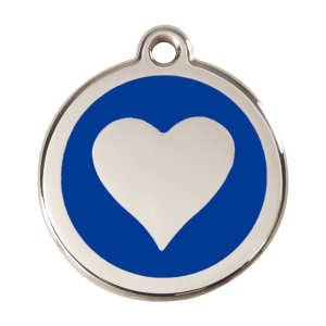 Médaille chien cœur bleu foncé L Red Dingo