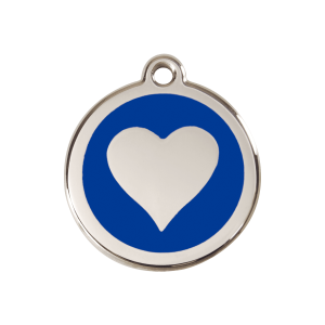 Médaille chien cœur bleu foncé taille M Red Dingo