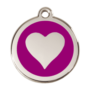 Médaille chien cœur violet Taille L Red Dingo
