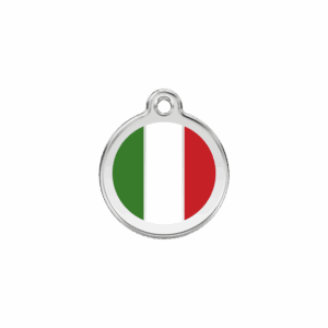 Médaille chat drapeau italien Taille S émail et acier inoxydable