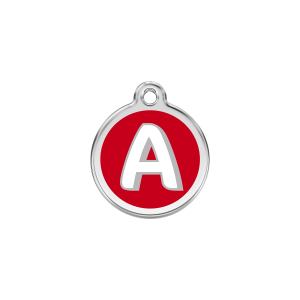 Médaille chat Lettre alphabétique A rouge Taille S