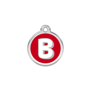Médaille chat Lettre alphabétique B émail rouge Taille S