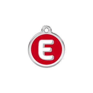 Médaille chat lettre alphabétique E rouge Taille S