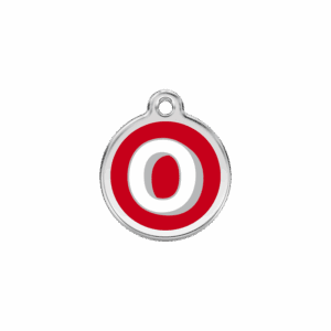Médaille chat lettre alphabétique O rouge Taille S