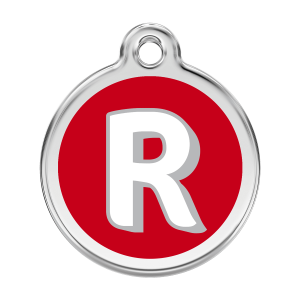 Médaille chien Lettre R Rouge Taille L