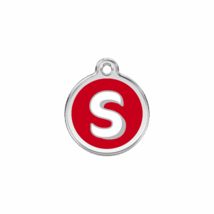 Médaille chat Lettre alphabétique S Rouge S 20mm