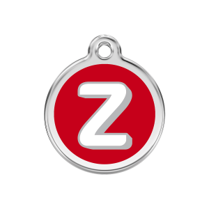 Médaille chien Lettre alphabétique Z Rouge Taille M