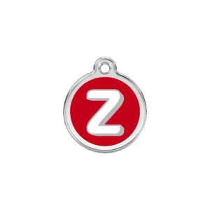 Médaille chat Lettre alphabétique Z Rouge Taille S