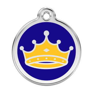 Médaille chien roi émail bleu foncé Taille L