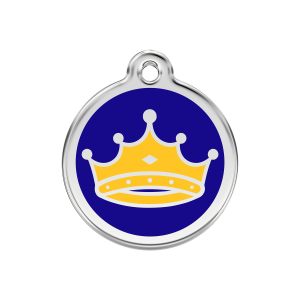 Médaille chien roi émail bleu foncé Taille M