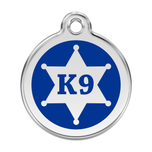 Médaille chien K9 Shérif Bleu foncé Taille L
