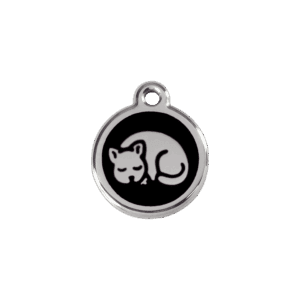 Médaille chaton en émail et acier inoxydable - Taille S