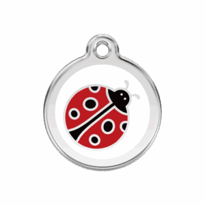Médaille chien coccinelle Taille M émail et acier inoxydable