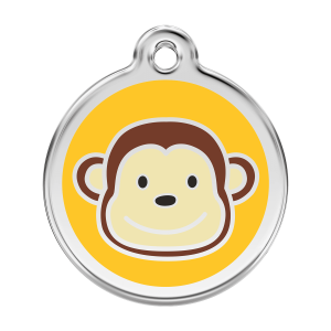 Médaille chien tiquette de singe Jaune Taille L