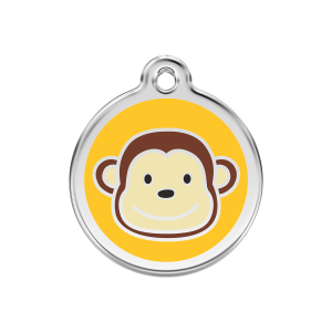 Médaille chien tiquette de singe Jaune Taille M