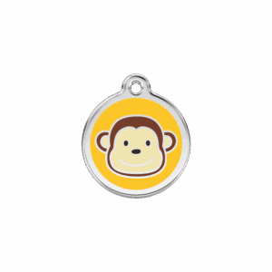 Médaille chat tiquette de singe Jaune Taille S