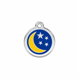 Médaille chat Lune et étoiles Bleu foncé Taille S