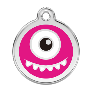 Médaille chien Monstre Rose vif Taille L