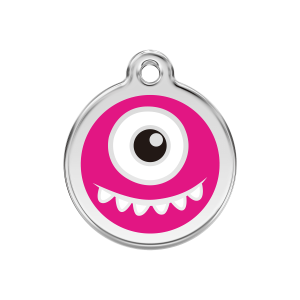 Médaille chien Monstre Rose vif Taille M
