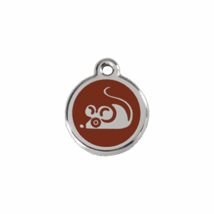 Médaille chat souris en émail et acier inoxydable - Taille S