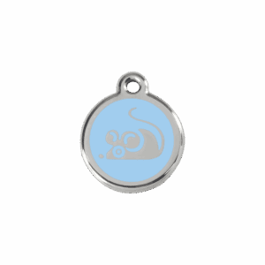 Médaille chat souris bleu clair - Taille S