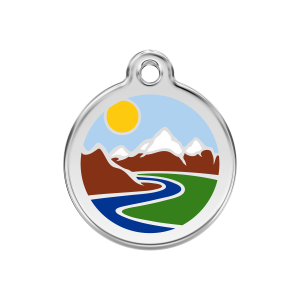 Médaille chien montagnes bleu clair Taille M