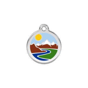 Médaille chat montagnes bleu clair Taille S