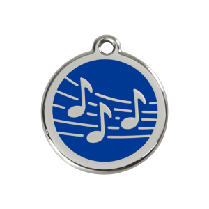 Médaille chien musique bleu foncé Taille M