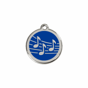 Médaille chat Musique Émail et Acier inoxydable S Bleu foncé 20mm
