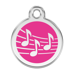 Médaille chien musique Rose vif Taille L