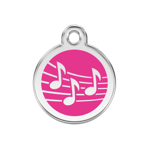 Médaille chien musique Rose vif Taille M